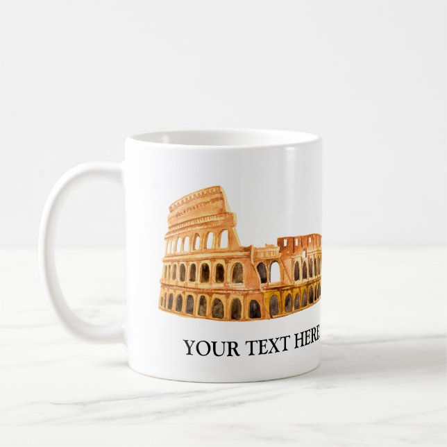 Caneca De Café Coliseu Roma, Itália Personalizada Design (Esquerda)