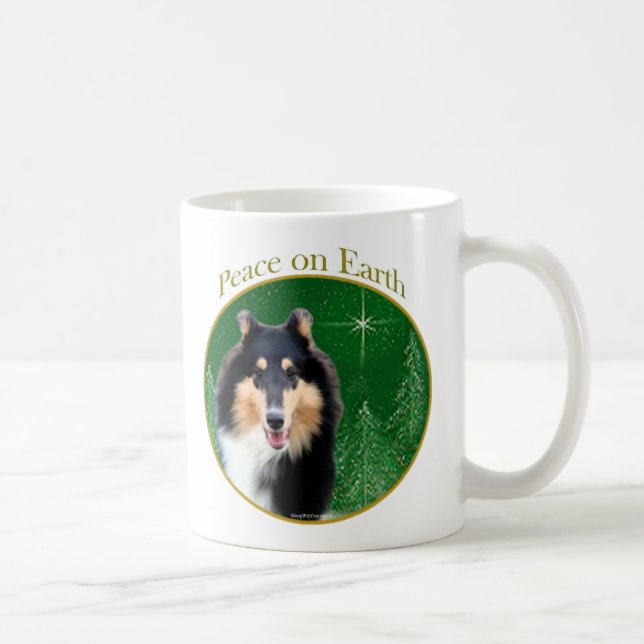 Caneca De Café Collie (áspero) Peace (Direita)