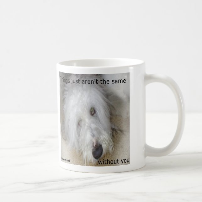 Caneca De Café Collie Barbudo Triste (Direita)