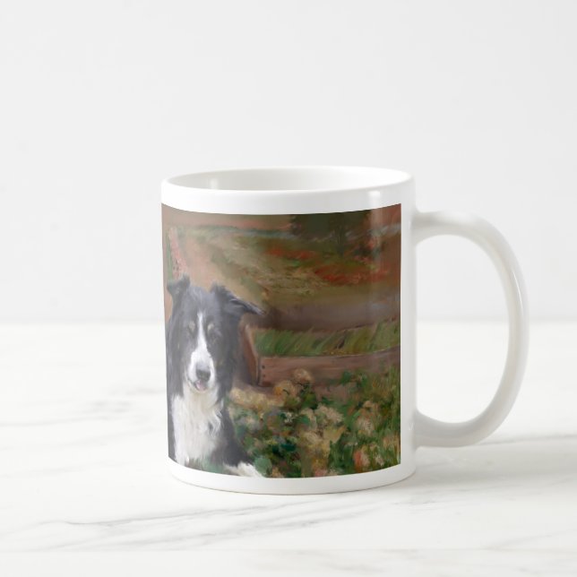 Caneca De Café Collie de Borda 2 (Direita)