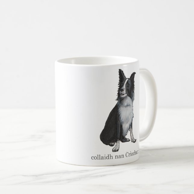 Caneca De Café collie de fronteira - collaidh nan Crìochan (Frente Esquerda)