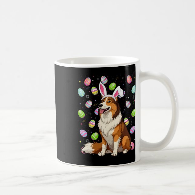 Caneca De Café Collie Dog Easter Ovo Hunt Cony Ear Páscoa (Direita)