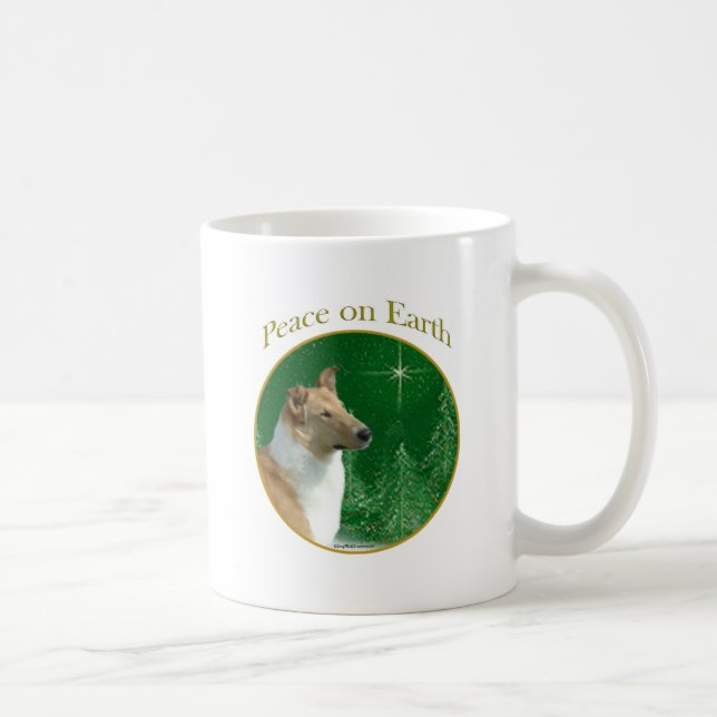 Caneca De Café Collie Peace na Terra (Direita)