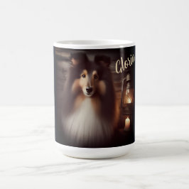 Caneca De Café Collie Personalizada