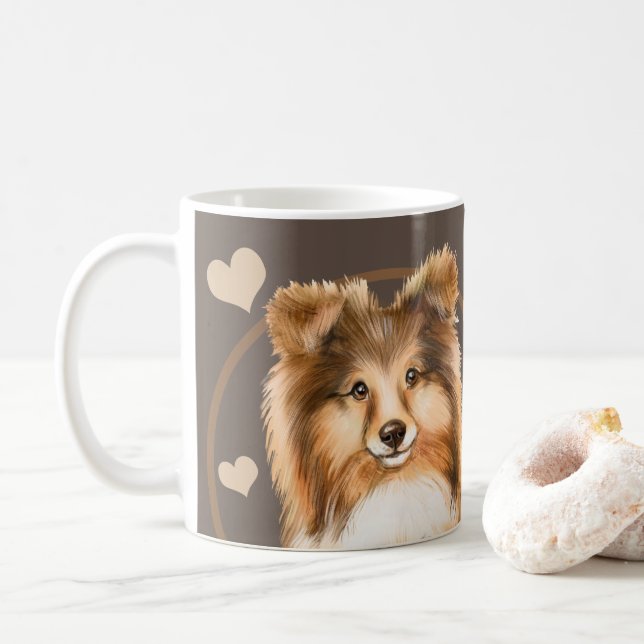 Caneca De Café Collie Sheltie Dog Cada Snc Que Você Faz (Com Donut)