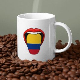 Caneca De Café Colômbia - Bandeira do Colombiano Tongue Mug