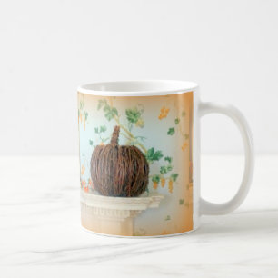 caneca de café colonial da cesta da abóbora