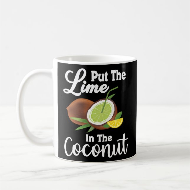 Caneca De Café Coloque O Limão No Casual De Verão De Coco (Esquerda)