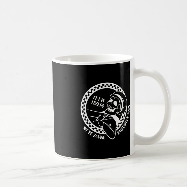 Caneca De Café Coloque-se no esqueleto de diversão de Halloween p (Direita)