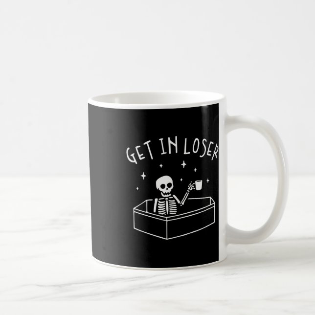 Caneca De Café Coloque-Se No Esqueleto Perdido Em Coffin Spookies (Direita)