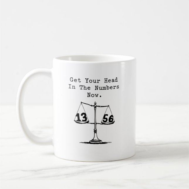 Caneca De Café Coloque Sua Mente Nos Números Foco em Matemática (Esquerda)