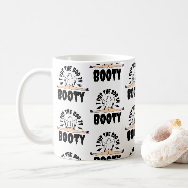 Caneca De Café Coloquei o Boo na Dia de as Bruxas engraçado de Bo (Com Donut)