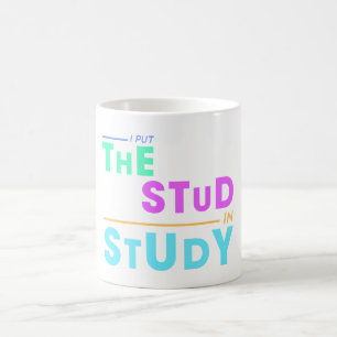 Caneca De Café Coloquei o Estudo - Design de Estudante Engraçado