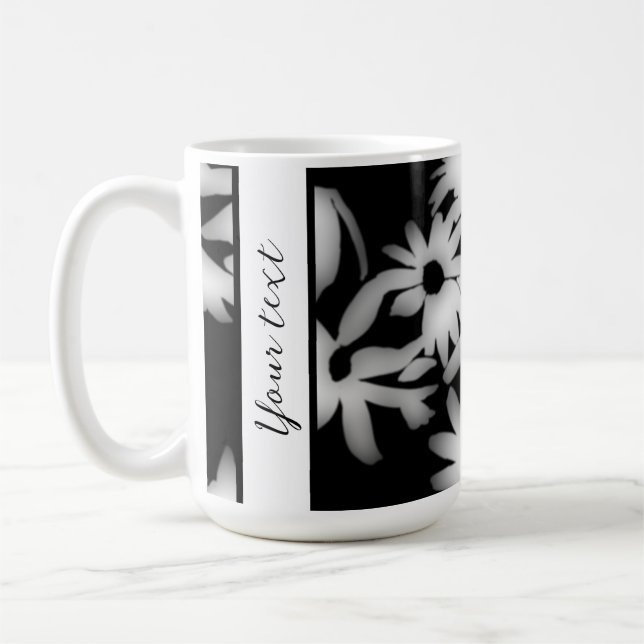 Caneca De Café Color Me Daisies White em Preto (Esquerda)