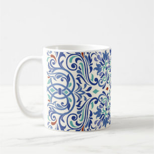 Caneca De Café Coloração Turca: Elegância Sem Fim Do Azulejo.