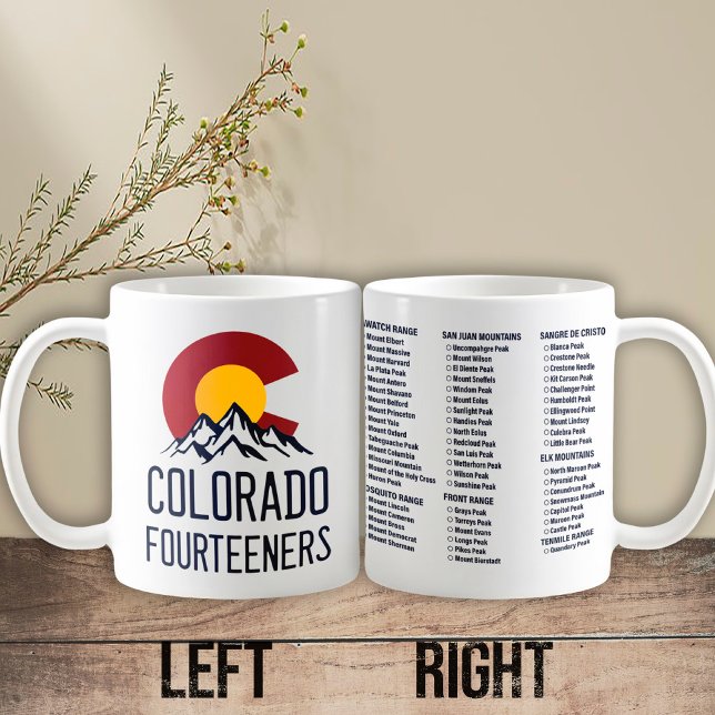 Caneca De Café Colorado 14ers Fourteeners Mountain Souvenirs (Criador carregado)