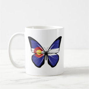 Caneca De Café Colorado Butterfly Flag