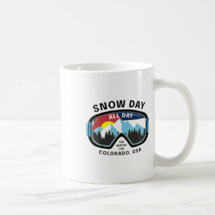 Caneca De Café Colorado Snowboard Snow Rocky Skiing Mountain D