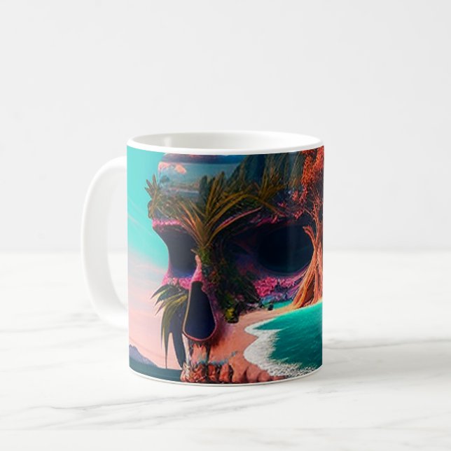 Caneca De Café Colored Skull Head (Frente Esquerda)