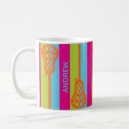 Caneca De Café Colores Brilhantes Vinhetas e tiras de Lacrosse Re