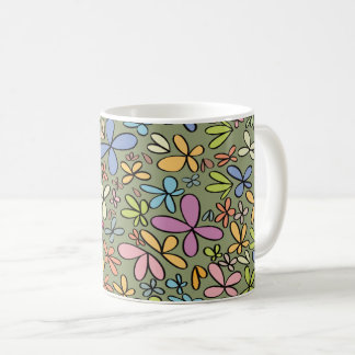 Caneca De Café Colorful Abstract Wildflower Garden