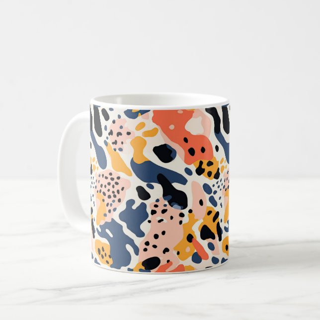 Caneca De Café Colorful Animal Print Mug 03 (Frente Esquerda)