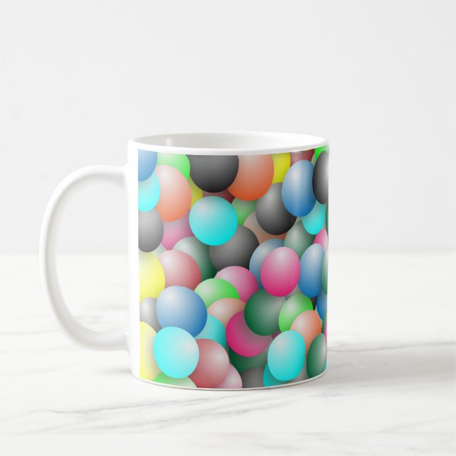 Caneca De Café Colorful Balloons Banner (Esquerda)