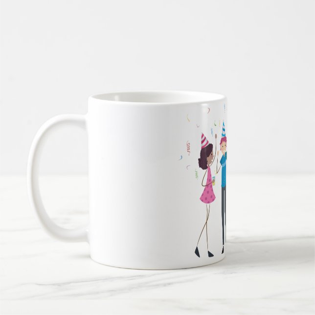 Caneca De Café Colorful Cartoon Kids Party Celebration (Esquerda)