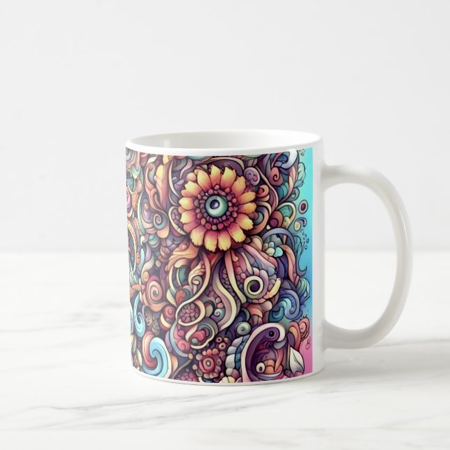 Caneca De Café Colorful doodle (Direita)
