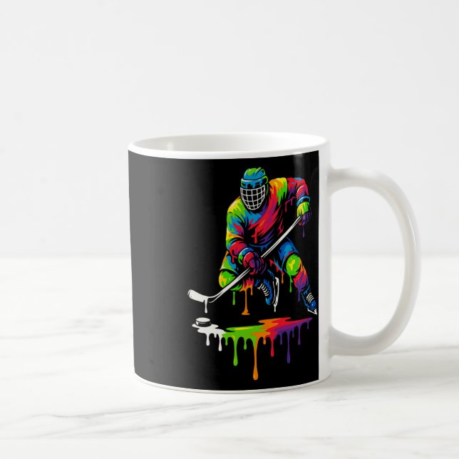 Caneca De Café Colorful Hockey Ice Cream Drip Player  (Direita)