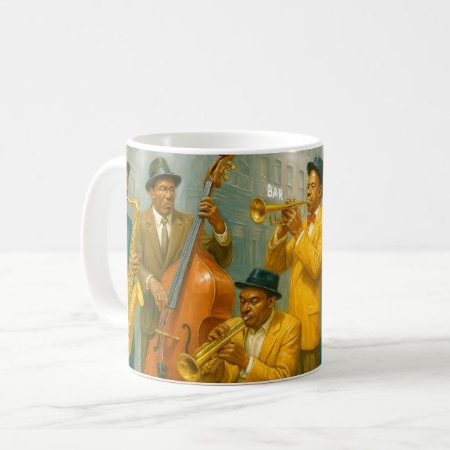Caneca De Café Colorful Jazz Street Energy (Frente Esquerda)