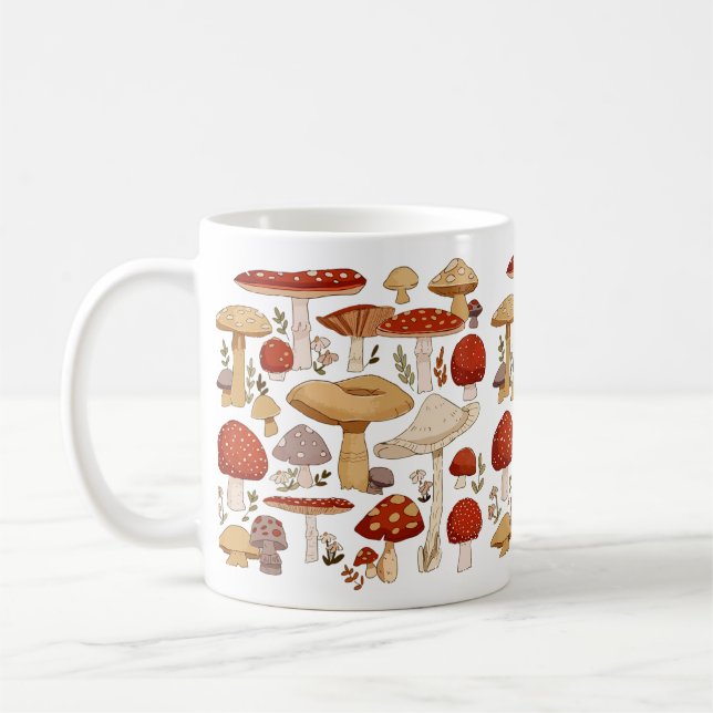 Caneca De Café Colorful mushrooms party (Esquerda)