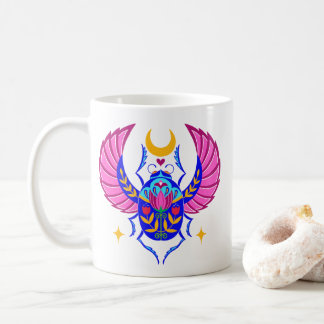 Caneca De Café Colorful Scarab folk art coffee mug