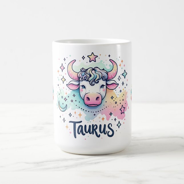 Caneca De Café Colorful Taurus Bull Zodac Astrology (Centro)