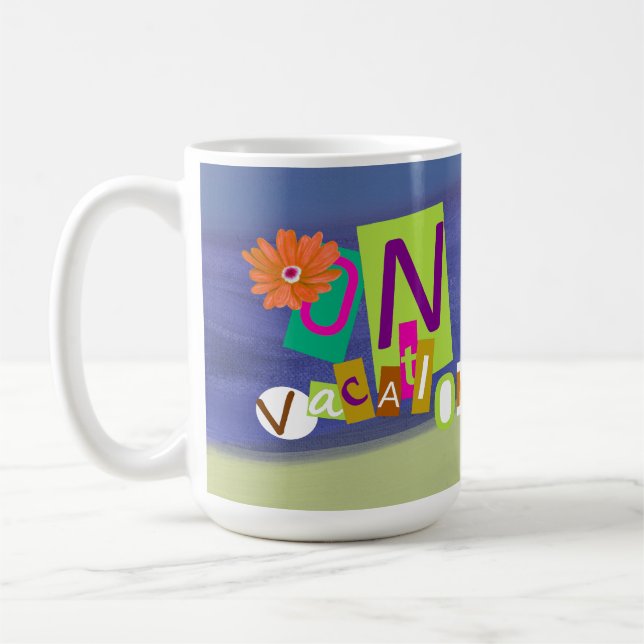 Caneca De Café Colorful Unique Retro Vacay Mode (Esquerda)