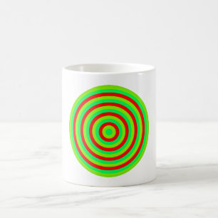 Caneca de café colorida concêntrica do círculo