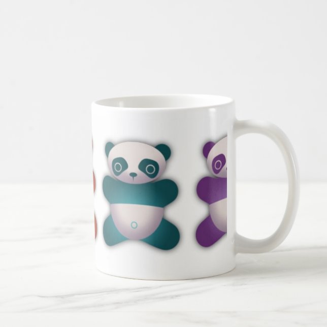 Caneca de café colorida da panda (Direita)