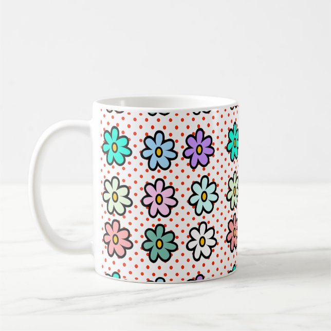 Caneca De Café Colorida Daisy (Esquerda)