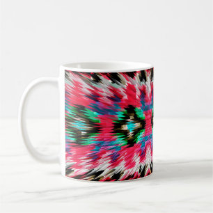Caneca De Café Colorida e pontiaguda, com padrão caleidoscópico,