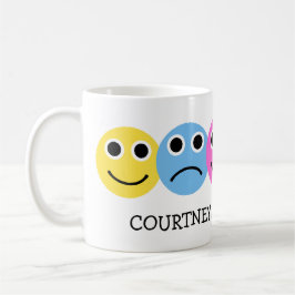 Caneca De Café Colorida Emojis Faces Personalizada