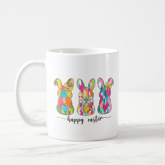Caneca De Café Colorida Felz pascoa Bunny (Esquerda)