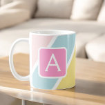 Caneca De Café Colorida Feminina Stripes Monograma Colorida<br><div class="desc">Adicione uma pop de cor e personalidade à sua rotina matinal com nossa Colorida Feminina Stripes Monograma de Café. Projetada para iluminar o seu dia, esta caneca vibrante combina listras quic com um monograma personalizado para um toque de individualidade. Feito com cerâmica de alta qualidade, essa caneca tem durabilidade e...</div>