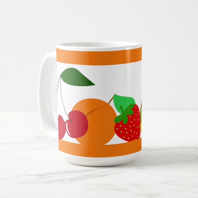 Caneca De Café Colorida fruta fresca de Verão (Frente Esquerda)