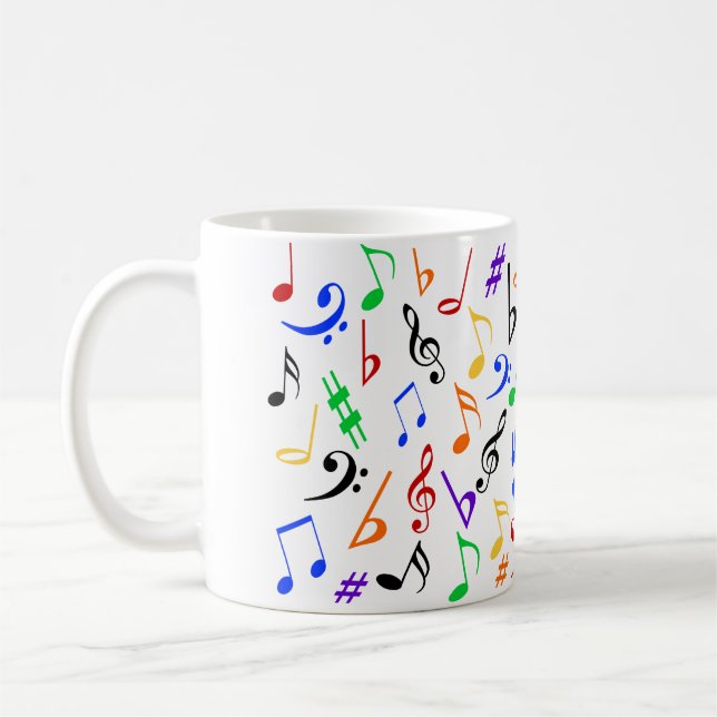 Caneca De Café Colorida Music Notes Mug (Esquerda)