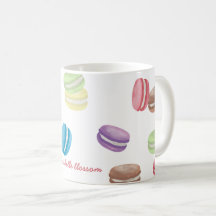 Colorida Pastel Watercolor Macarons Franceses