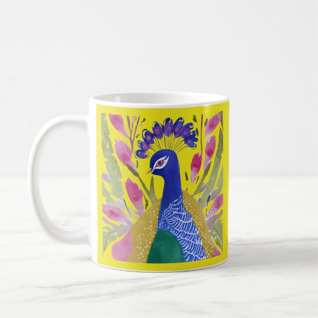 Caneca De Café Colorida Peacock (Esquerda)