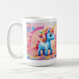 Caneca De Café Colorida Unicorn Pinata Birthday
