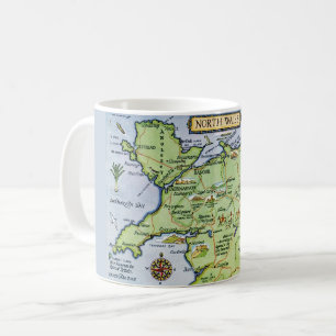 Caneca De Café Colorida Vintage North Wales Map Mug