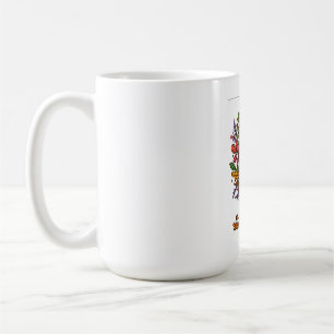 Caneca De Café Colorido e incrível peru estilizado engraçado