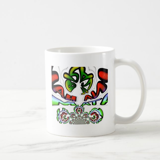 Caneca De Café Colorido Hakuna Matata Impressão de Arte Grafite (Direita)